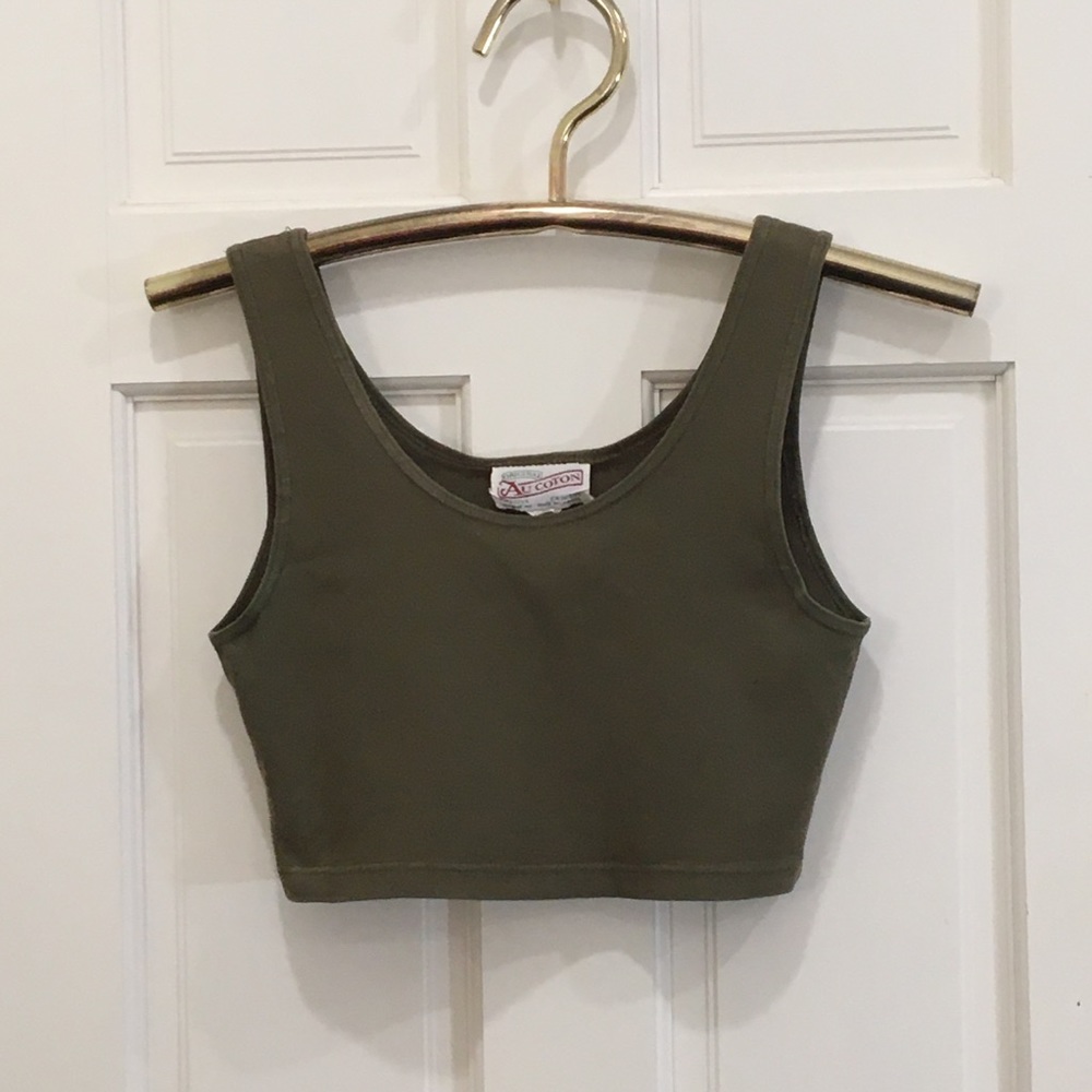 Original Au  Coton dirty green cotton tank
